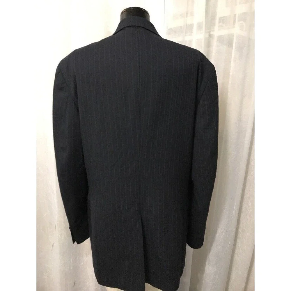 Joseph A. Bank Men's Suit Blue Pinstripe 100% Wool Size 42L Size 34 Pants